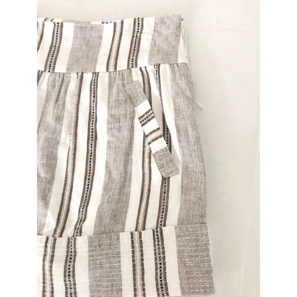 BCBGMaxazria | Womens Size 8 Striped Pencil Skirt Linen Short Mini White Gray - Picture 4 of 7